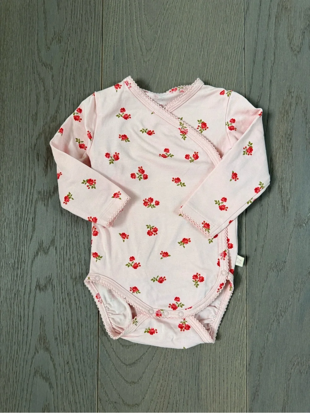 Pink Floral Baby Girls' Matching Bodysuit Set